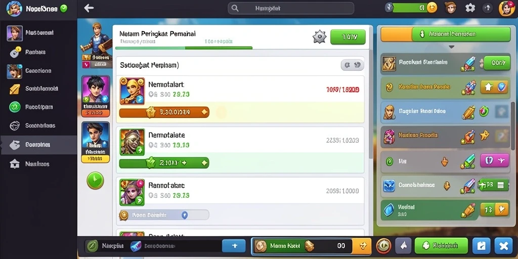 Leaderboard yang menampilkan pencapaian para pemain.